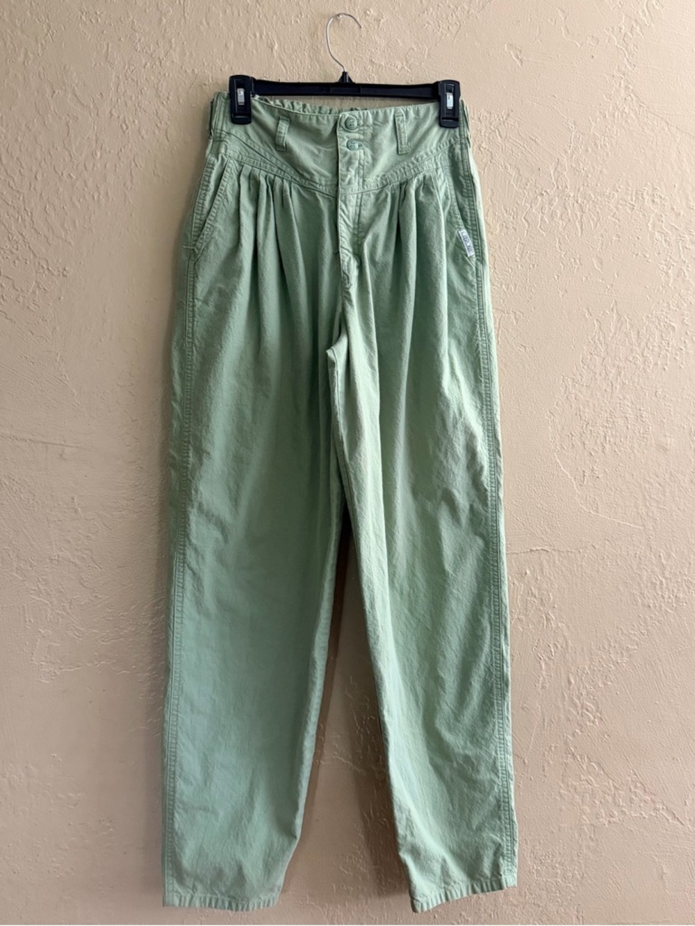 Cherokee Light Green High-Waist Pleated Women’s Trousers